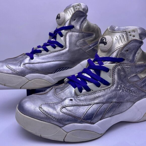 Reebok Shaq Attaq Celebrate Silver Italian Pellegrini Leather Men\'s Size 11.5 main image 5